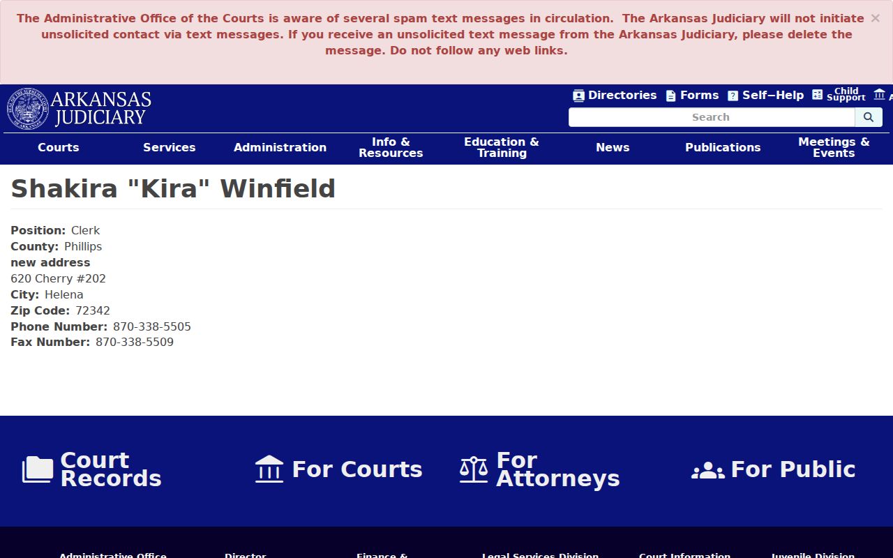 Arkansas Judiciary Phillips County county and probate clerk distinction